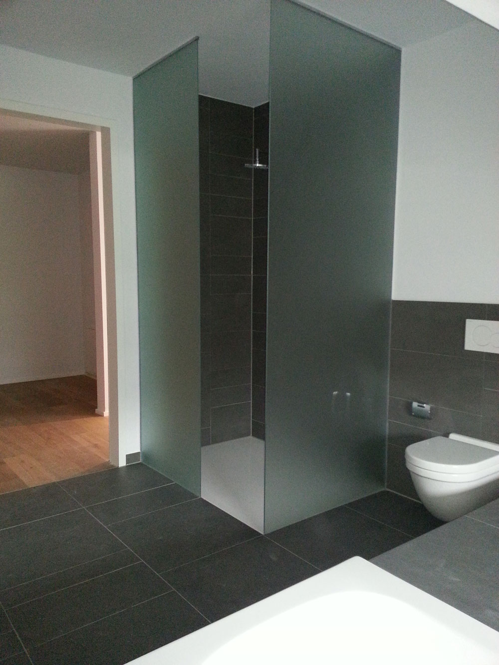 Duschwand Glas